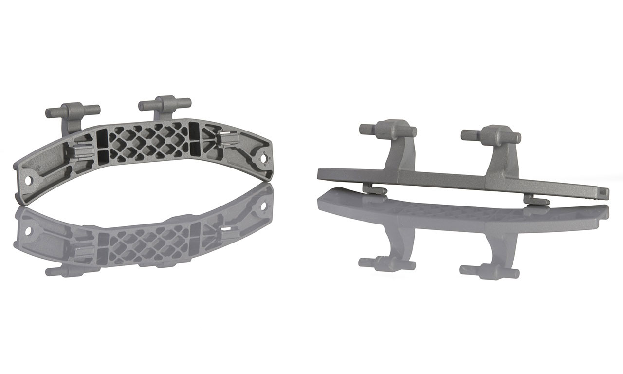 High-precision die-cast zinc (zamak) and aluminum components manufactured by Bruschi. Image showcases examples of intricate designs and robust construction suitable for various applications.